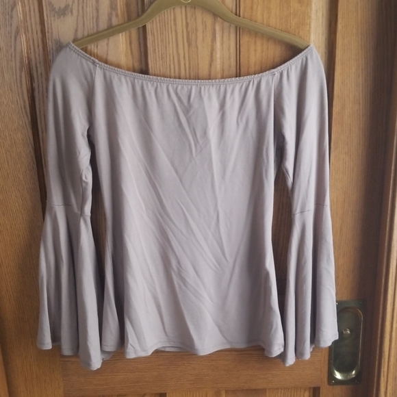 Lulu's Flirt Factor Taupe Off-the-Shoulder Top - Picture 3 of 8